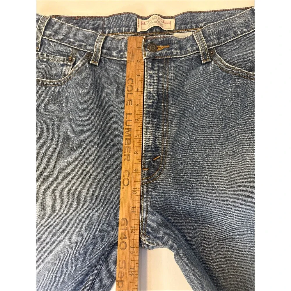 Levi Strauss Signature Mens Regular Fit Straight Leg Jeans Light Wash 36 x 30